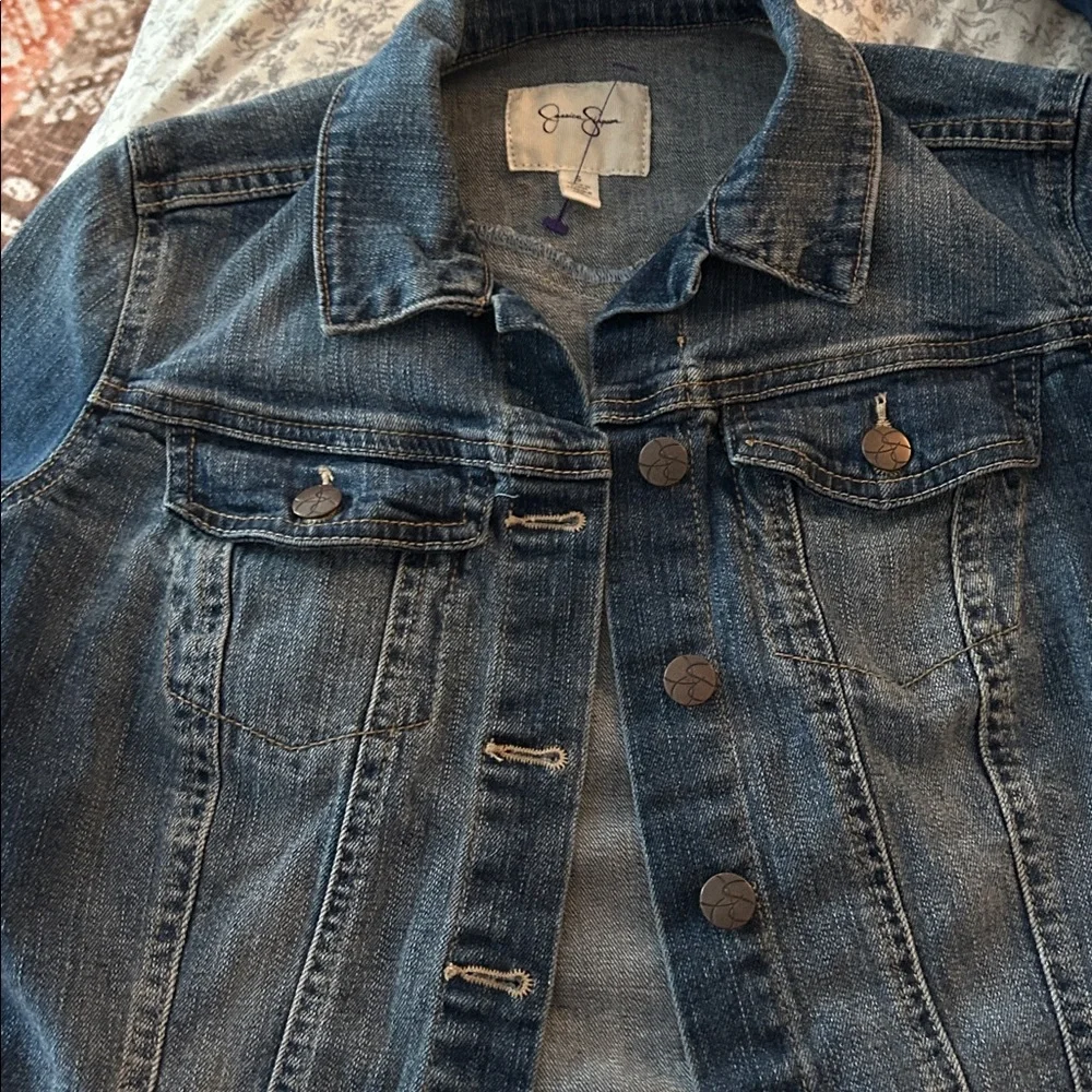 Jessica Simpson Classic Blue Denim Jacket - Picture 2 of 5